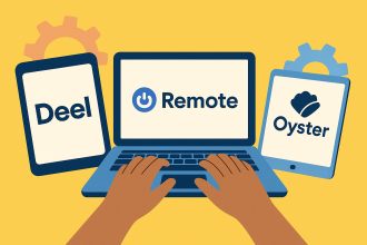Three modern business payout platforms compared: Deel, Remote, Oyster