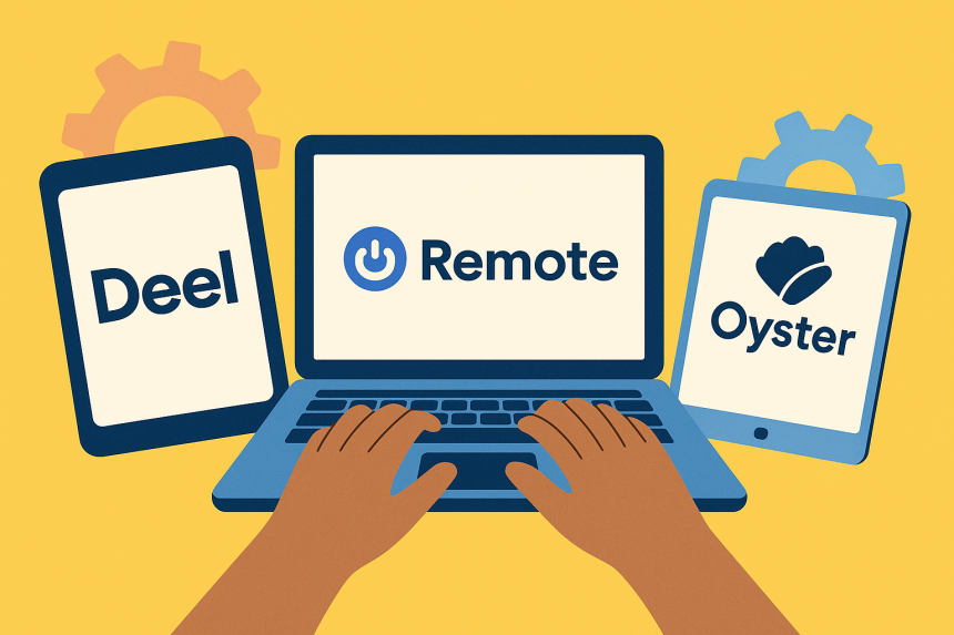 Three modern business payout platforms compared: Deel, Remote, Oyster