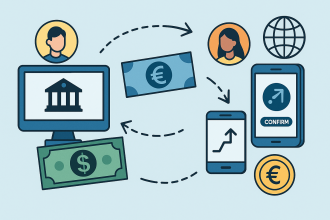 Illustration showing how to avoid double currency conversion in international payments using modern financial tools