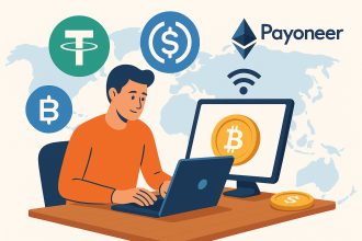 Freelancer receiving crypto payments in USDT and USDC with Payoneer fiat withdrawal