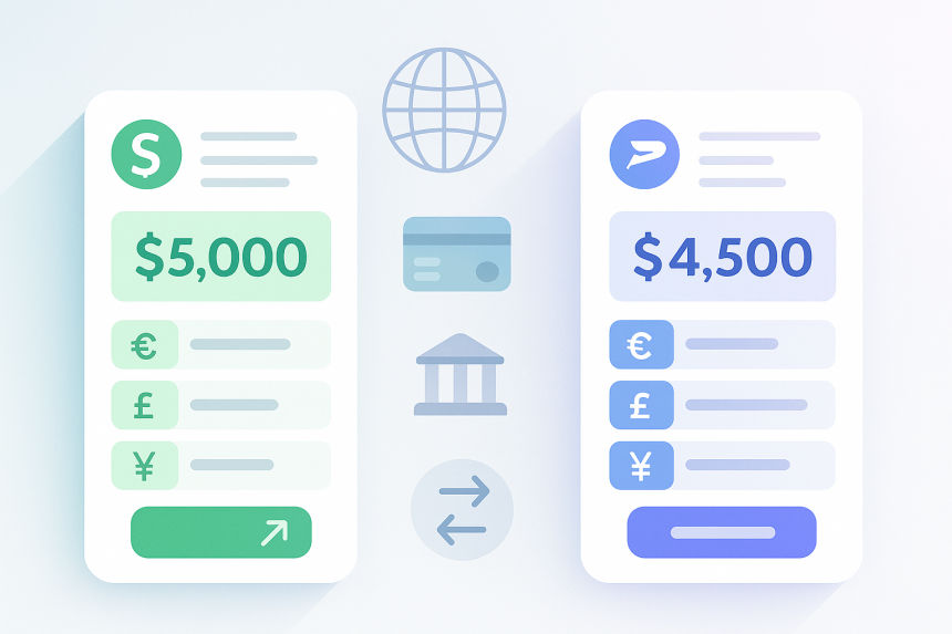 Comparison of Payoneer vs Wise online payment platforms for freelancers in 2025