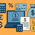 Illustration of digital tax withholding tools and financial documents for freelancers in 2025