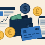 digital illustration showing multi-currency wallet and payment tools for freelancers in 2025